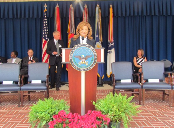 Dolores speaking at the Pentagon